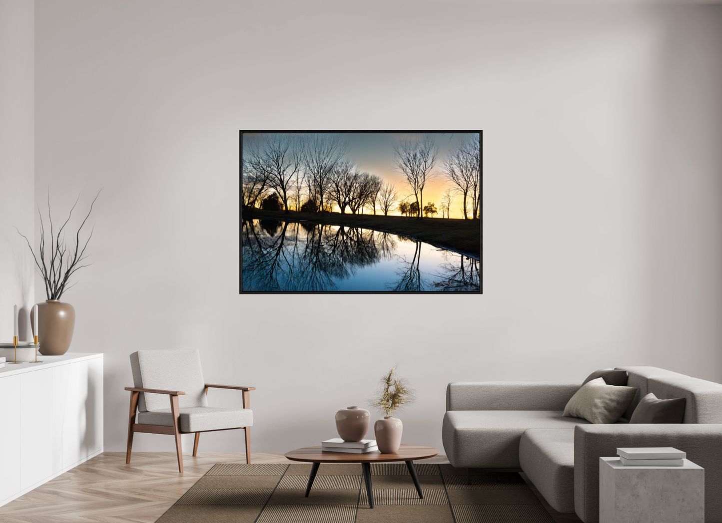 66 x 44″, Floater Frame Nebraska Sunset