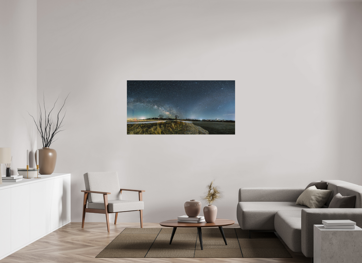 62 x 31″, Matte Print Two Galaxies on One Night Sky