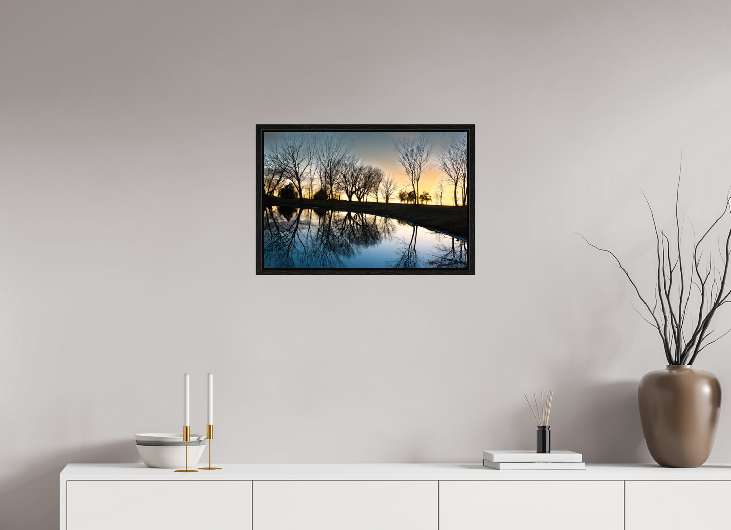 24 x 16″, Floater Frame Nebraska Sunset
