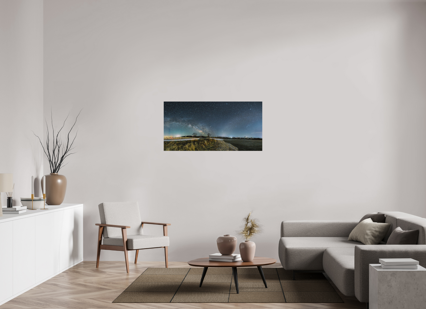 48 x 24″, Matte Print Two Galaxies on One Night Sky