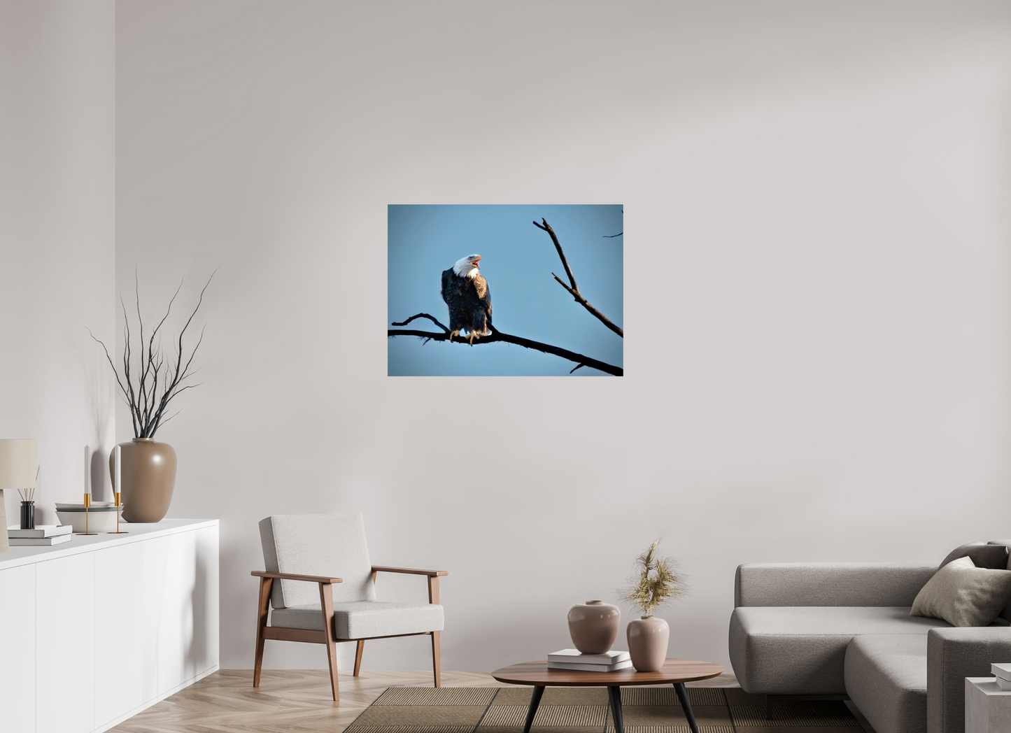 38.3 x 28″, Crystal Pearl Paper Screaming Eagle