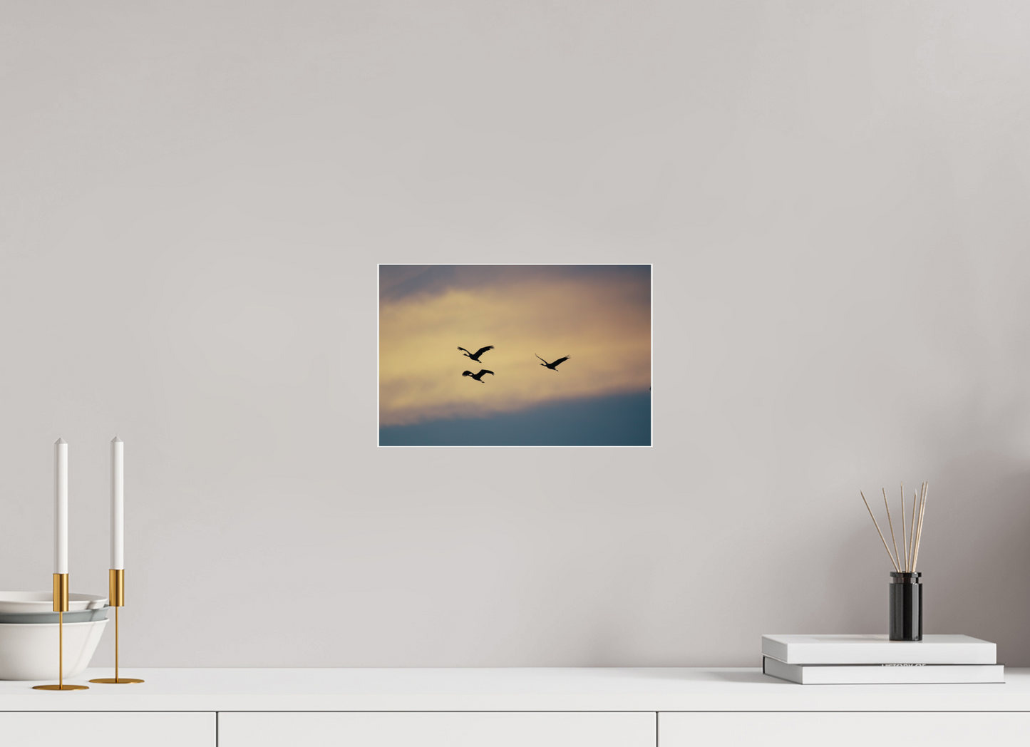 12 x 8″, Glossy Print Sandhill Cranes in a Painted Sky