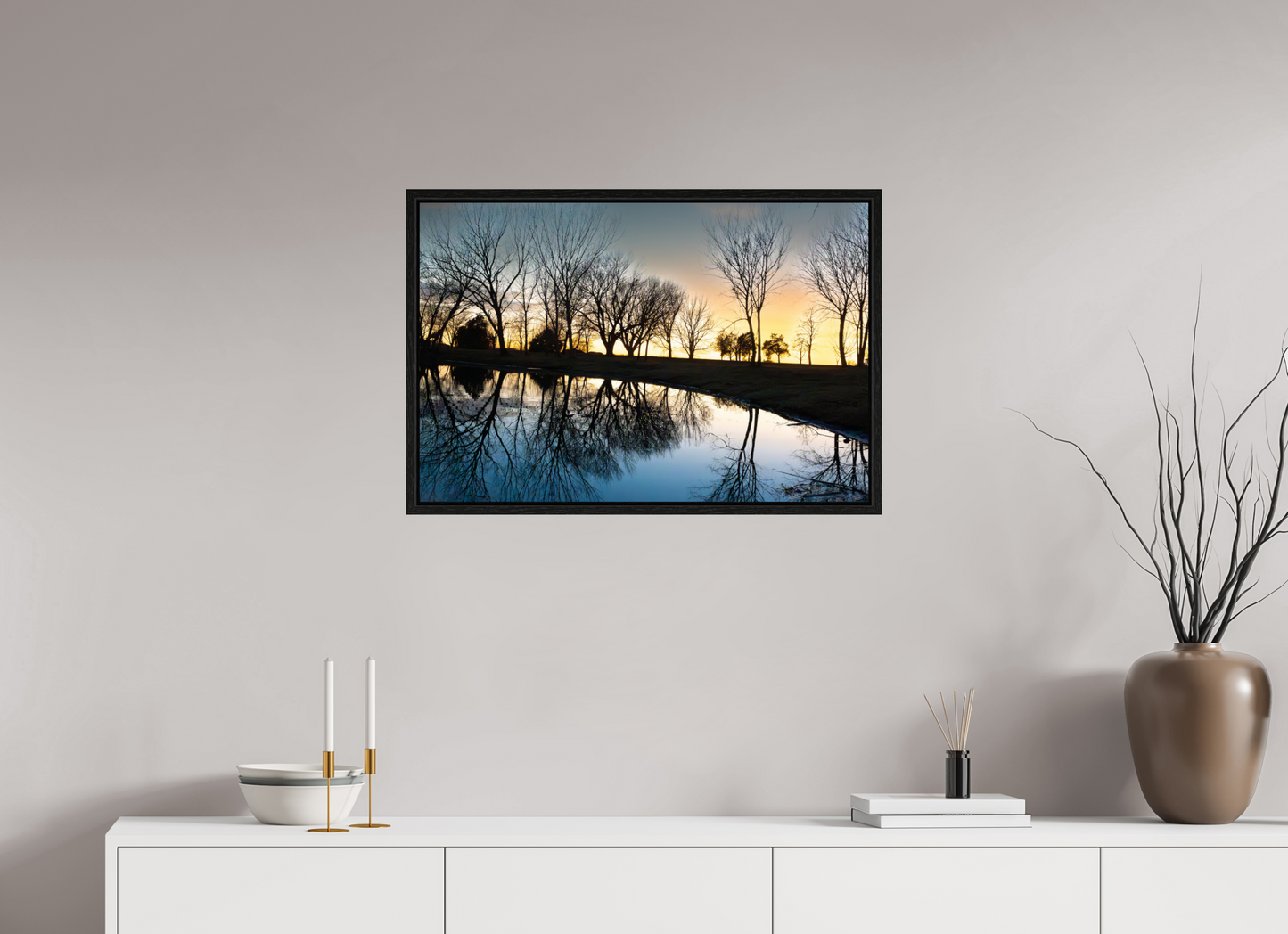 30 x 20″, Floater Frame Nebraska Sunset