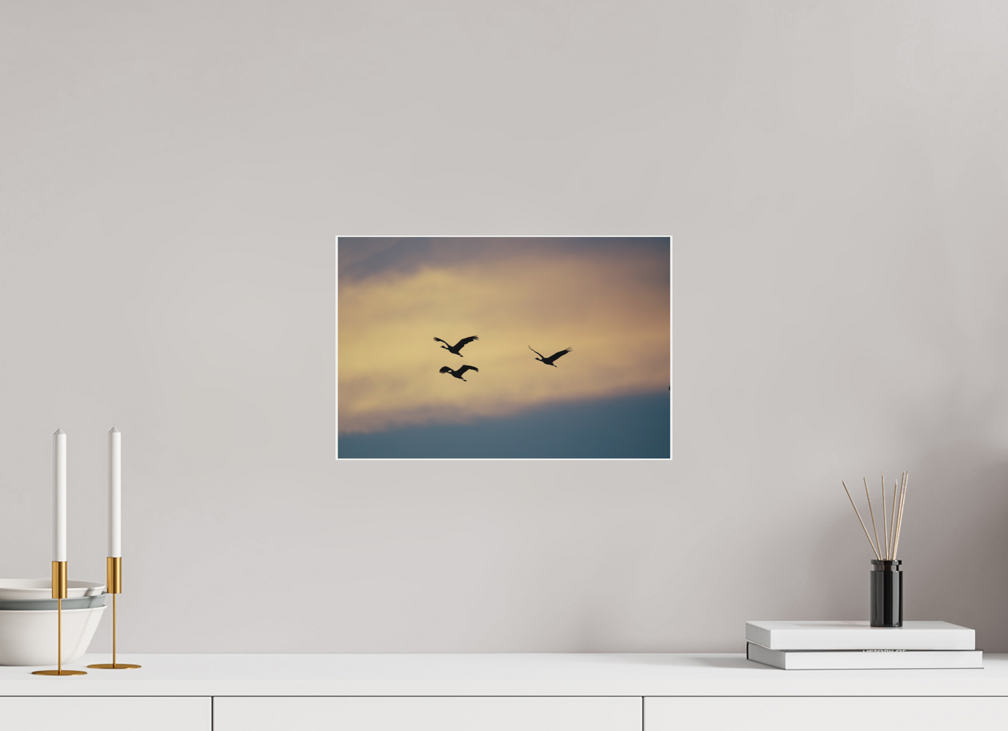 15 x 10″, Matte Print Sandhill Cranes in a Painted Sky