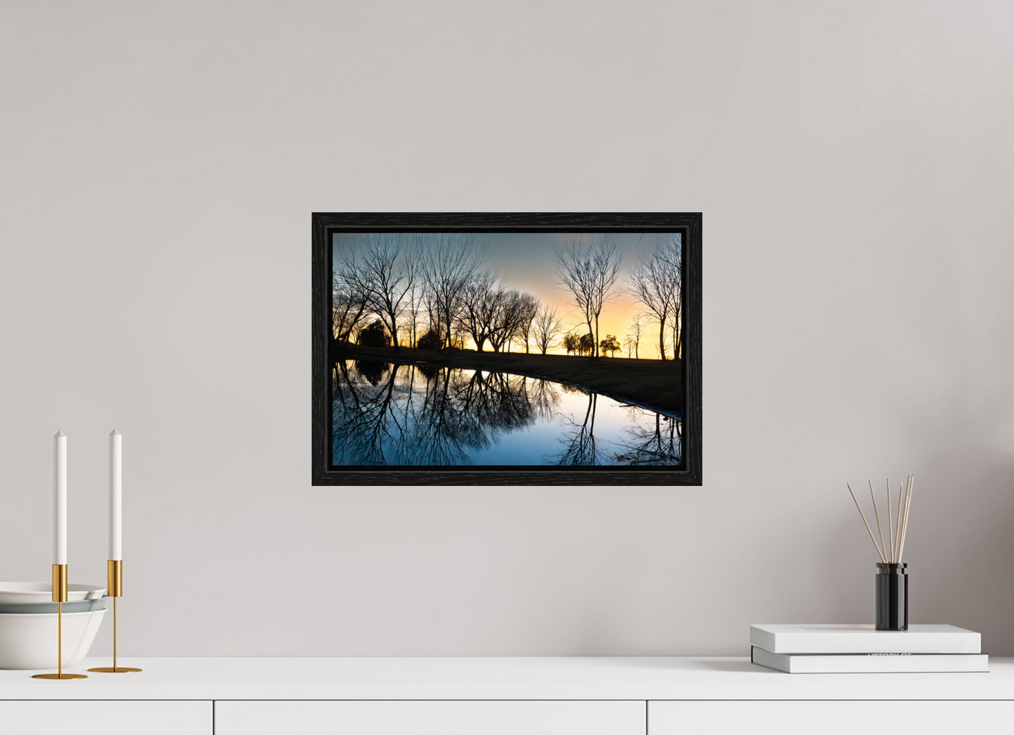 15 x 10″, Floater Frame Nebraska Sunset