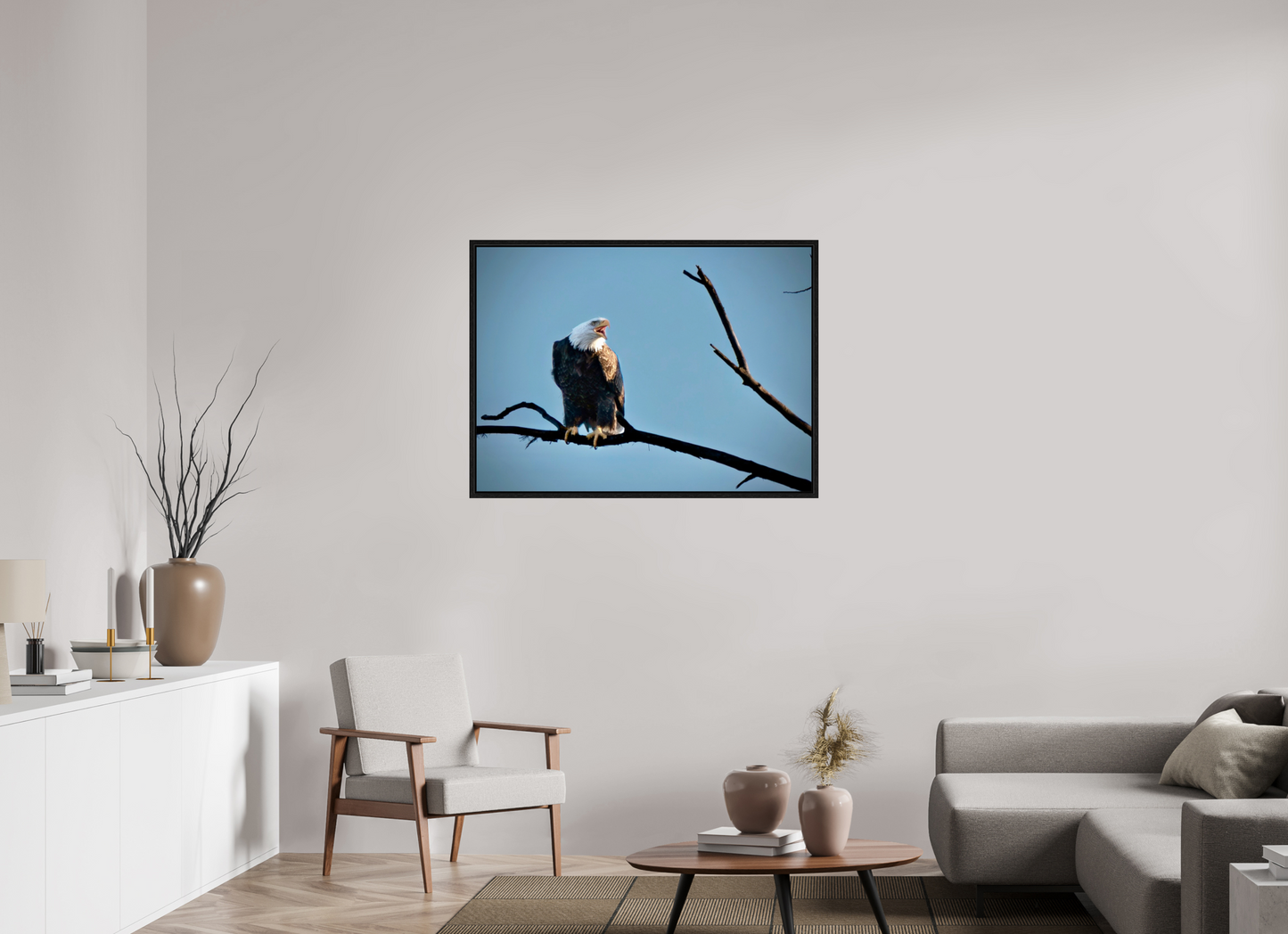 42.5 x 31″, Floater Frame Screaming Eagle