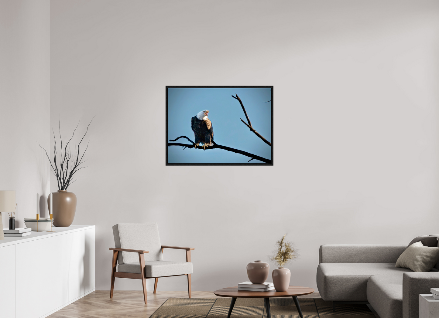 38.3 x 28″, Floater Frame Screaming Eagle