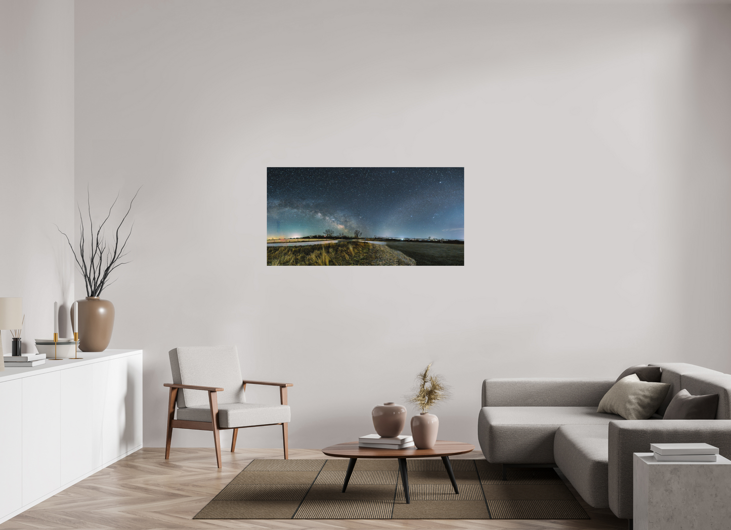 56 x 28″, Matte Print Two Galaxies on One Night Sky
