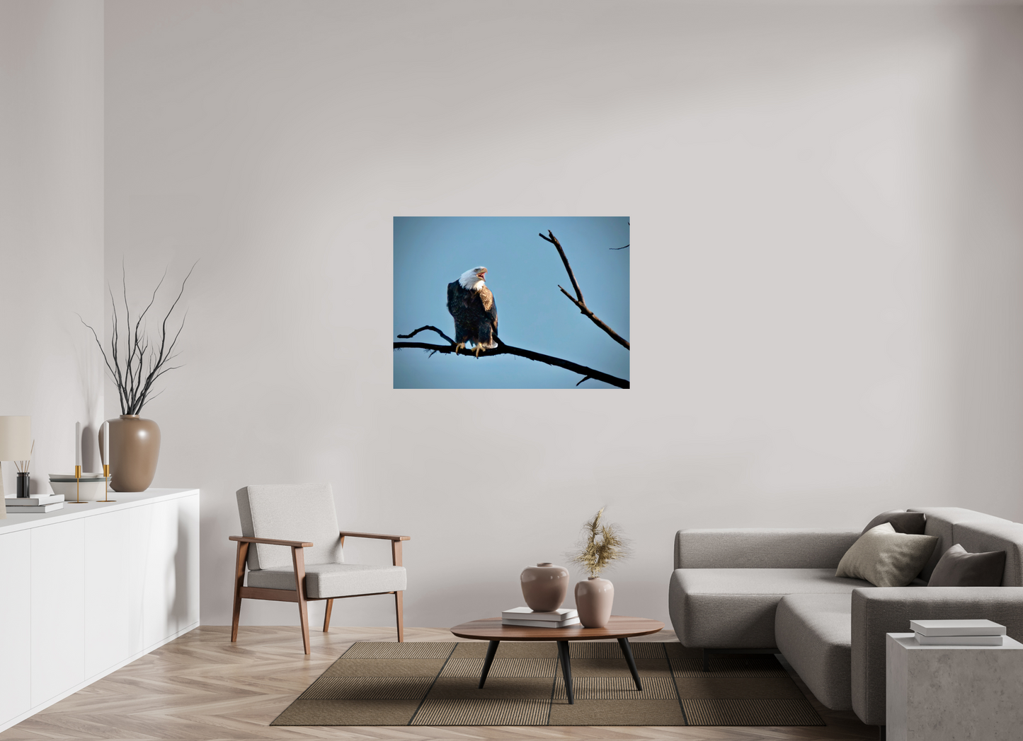 48 x 35″, Glossy Print Screaming Eagle