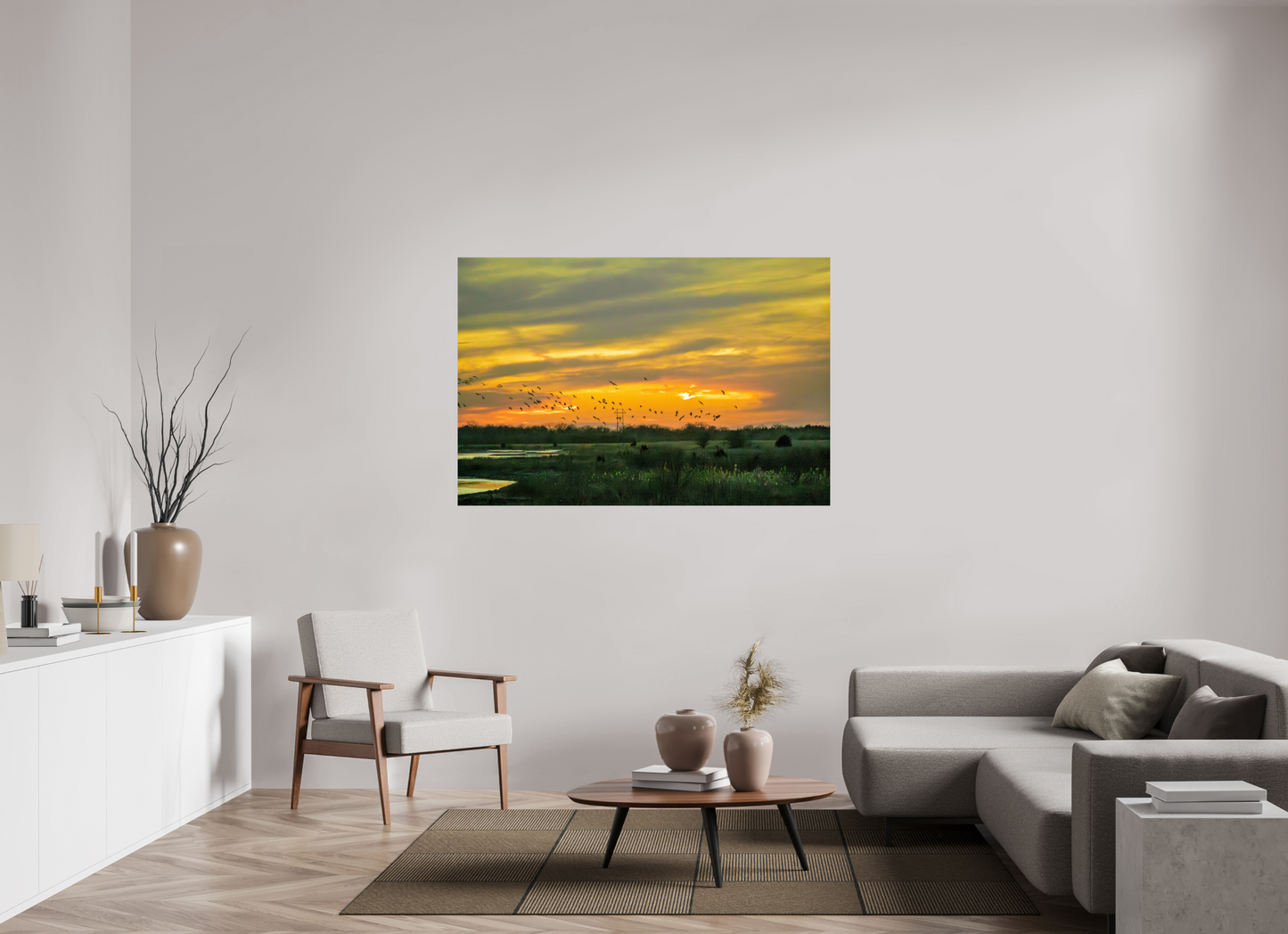 60 x 40″, Glossy Print Sunset over Nebraska