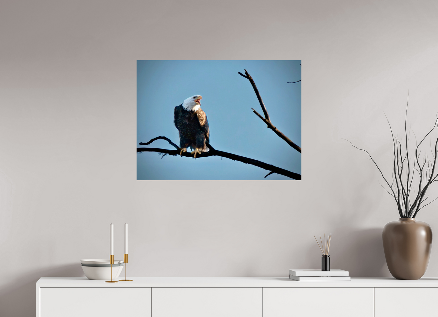 32.9 x 24″, Glossy Print Screaming Eagle