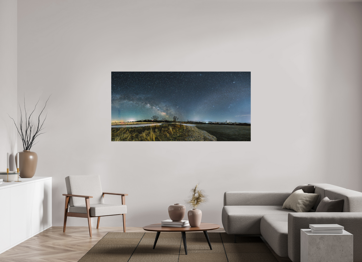 78 x 39″, Matte Print Two Galaxies on One Night Sky